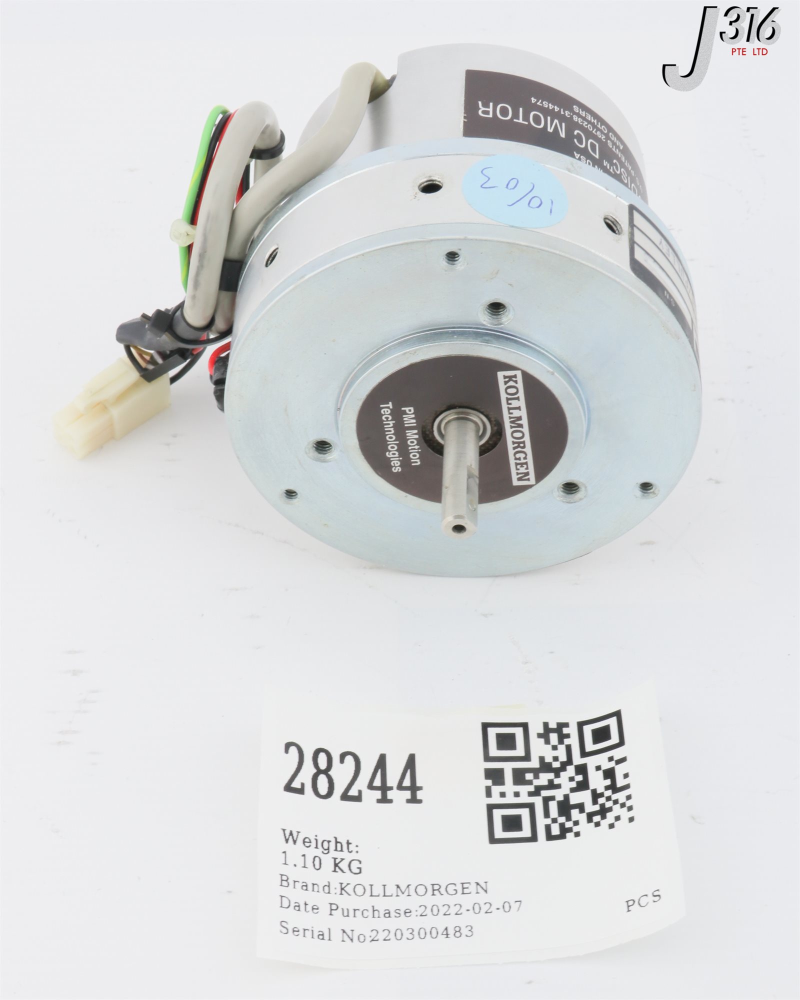 専用2 28244 KOLLMORGEN SERVODISC DC MTR N6M4/EPC ENC/PULLEY 00-N0669-001